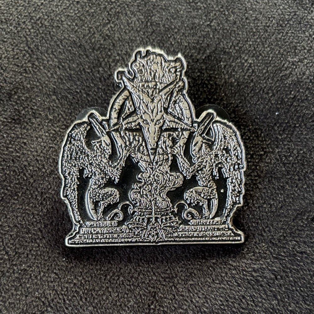 Silver and Black Enamel Pin